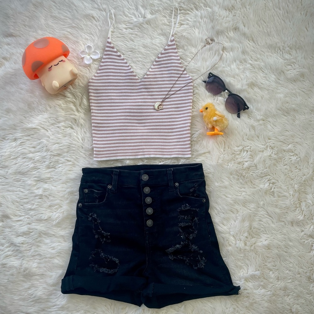L.A. Hearts Pink Striped Babydoll Tank